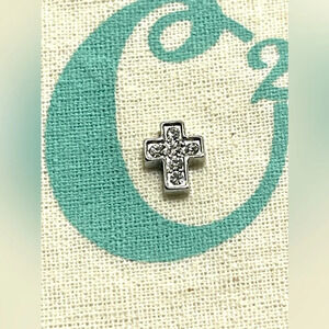 Origami Owl LIving Lockets HTF Retired  Original Crystal Cross Floating Charm